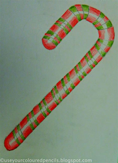 Use Your Coloured Pencils Candy Cane Drawings