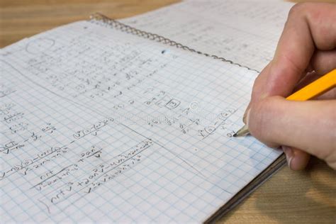 Math Notebook Open Messy Handwriting Stock Photo Image Of Algebra