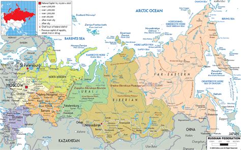Political Map Of Russia Ezilon Maps
