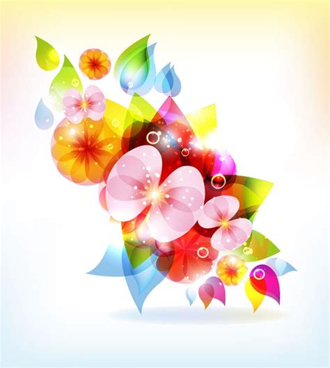 Abstract Colorful Flowers Vector Background Free Vector Graphics