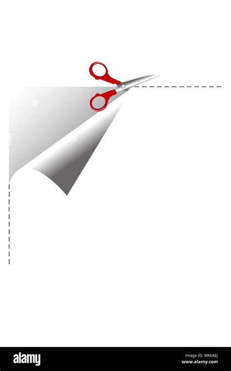 Illustration Of Scissor Cutting Paper Stock Photo Alamy