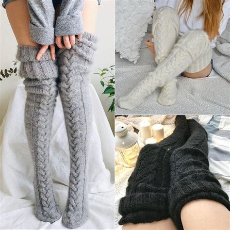 Women′s Cable Knit Thigh High Boot Socks Extra Long Winter Stockings Leg Warmers China Women