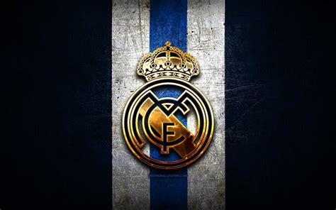 Download Wallpapers Real Madrid Cf Golden Logo La Liga