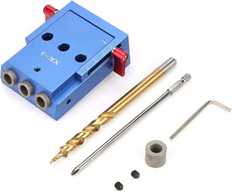 Woodworking Pocket Hole Jig Kit Aluminum Alloy Oblique Drill Guide Set
