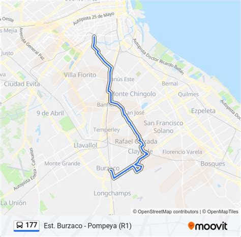 Ruta 177 Horarios Paradas Y Mapas Est Burzaco Pompeya R1