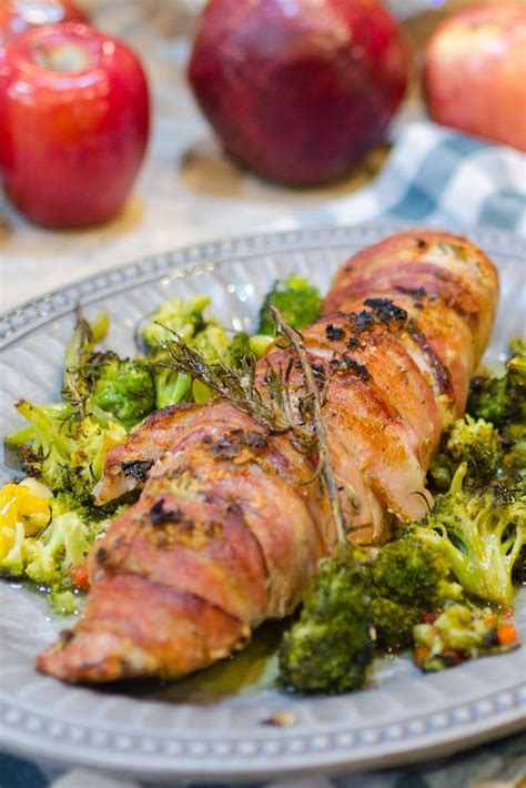 This best baked pork tenderloin recipe is outrageously juicy, bursting with flavor and so easy! Bacon Wrapped Pork Tenderloin with a Garlic Rosemary Rub ...