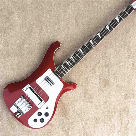 Top Quality 4003 Model 4 Strings Bass Guitar Metal Red Color Rickenback