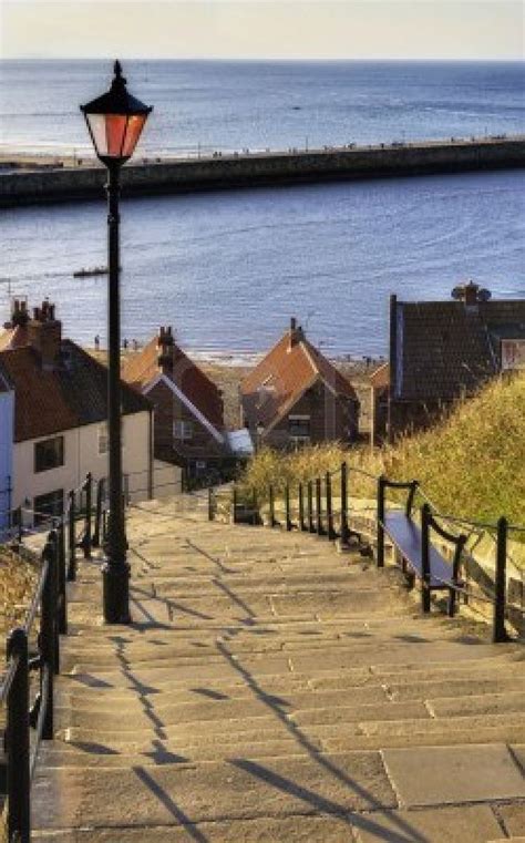 View From Top Of 199 Steps Leading From Whitby Abbey To Seafront