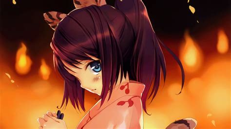 Anime Girl With Fire Hair
