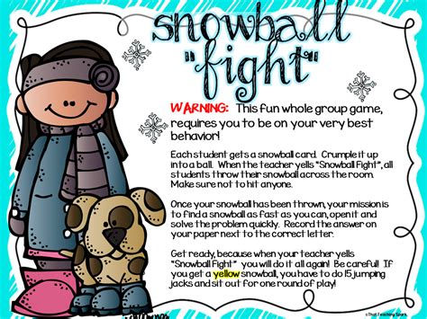 Snowball Fights In The Classroom All About 3rd Grade