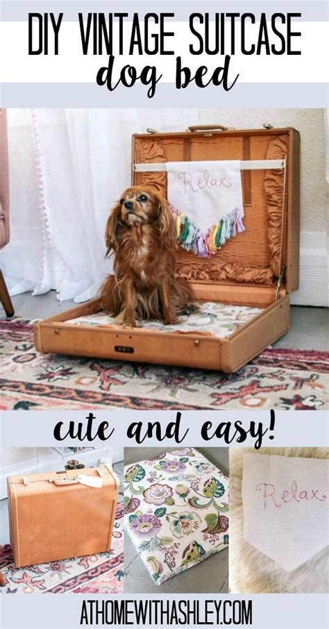 Diy Suitcase Dog Bed At Home With Ashley Dogs Diy Projects Wood