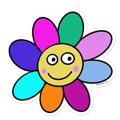 Happy Flower By Jelene Vinyl Bubble Free Stickers