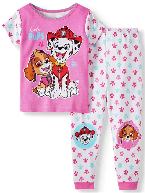 Paw Patrol Cotton Tight Fit Pajamas 2pc Set Toddler Girls Brickseek