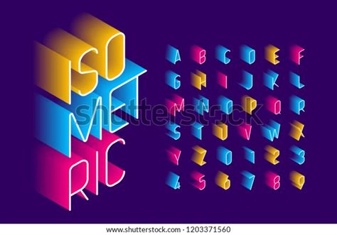 Isometric 3d Font Design Threedimensional Alphabet Stock Vector