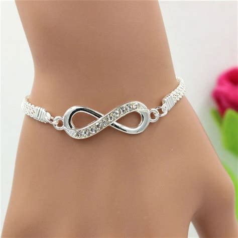 Womens Silver Infinity Chain Bracelet In 2020 Infinity Bracelet Men Infinity Bracelet Women