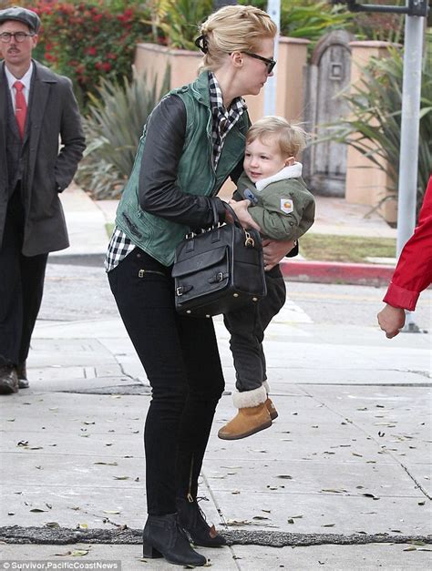 January Jones Steps Out With Son Xander Looking Less Than Impressed