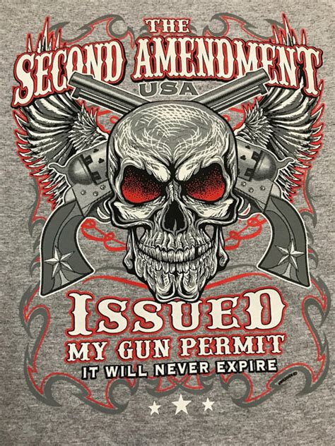The 2nd Amendment Issued My Gun Permit Skull Shirt Etsy