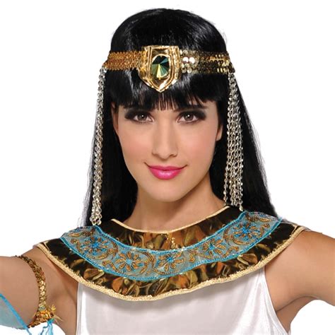 details about ladies egyptian queen cleopatra roman halloween fancy dress costume headpiece