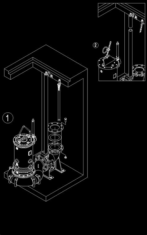 Submersible Pump For Sewage Carcamo Dwg Detail For Autocad Designs Cad
