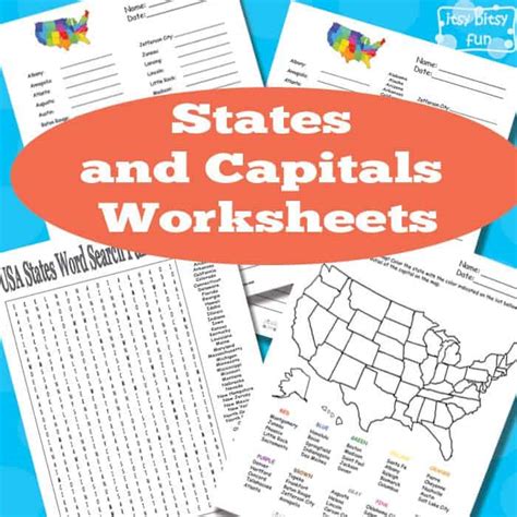 Free States And Capitals Worksheets