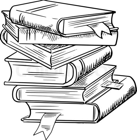 Stack Of Books Sketch At Explore Collection Of