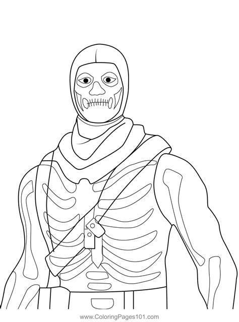 Skull Trooper Fortnite Coloring Page Image To U