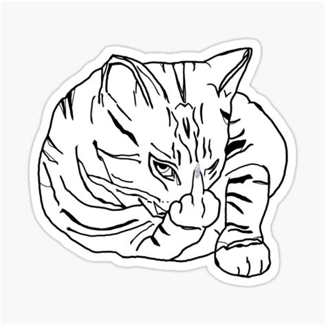 Cat Flipping You Off Sticker By Stickers4tiktok Redbubble