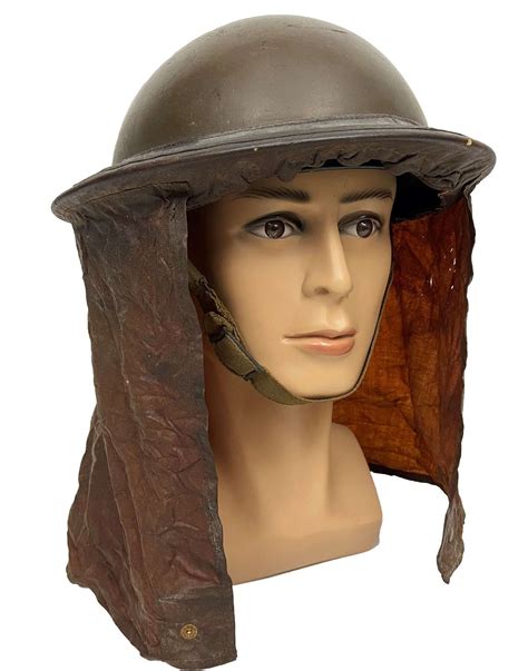Scarce 1938 Dated British Mkii Steel Helmet 1939 Dated Gas Curtain In
