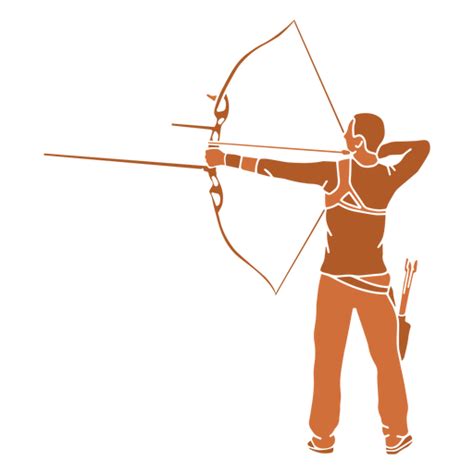 Archery Man Back Flat Transparent Png And Svg Vector File