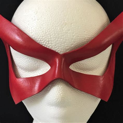 Leather Marvel Girl Cosplay Mask Scarlet Witch Red Superhero Etsy