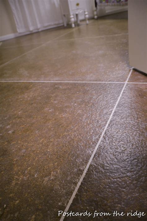 Make adjustments to the pattern as necessary until you are satisfied. DIY Faux painted tile floor | Postcards from the Ridge