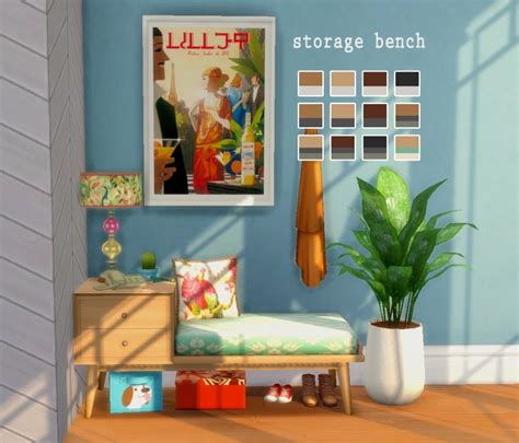 Storage Bench Sims 4 Bedroom Sims 4 Cc Furniture Sims House Design