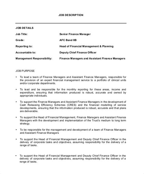 Senior Project Manager Job Description Template