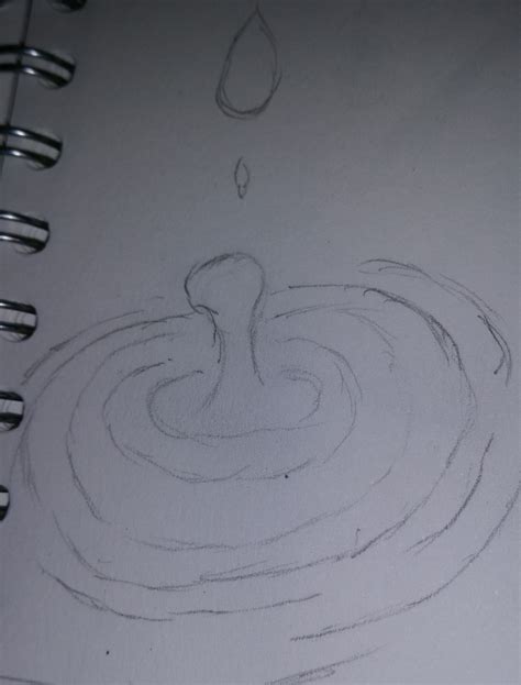 What kind of shape is a water ripple? a simple pencil sketch of a drop of water falling into a ...