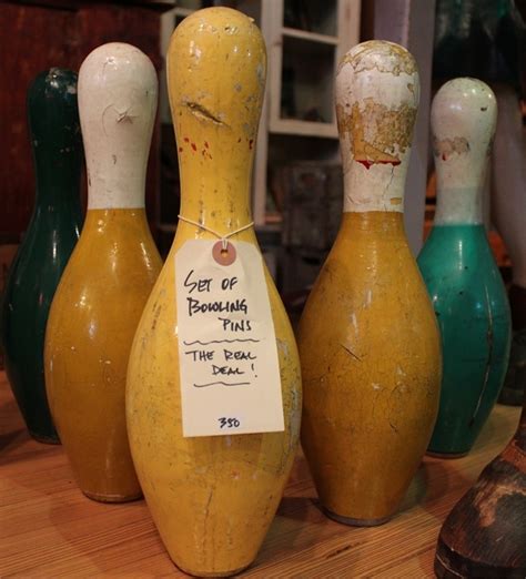 Vintage Old Bowling Pins Salvaged From An Old Bowling Alley On Vancouver Island Bottles
