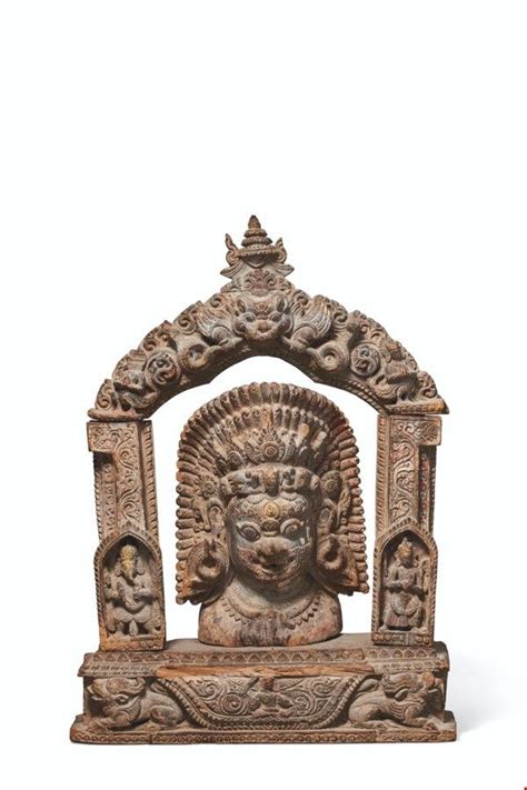 Bidlive A Polychromed Wood Shrine Of Bhairava Nepal Th Century Or
