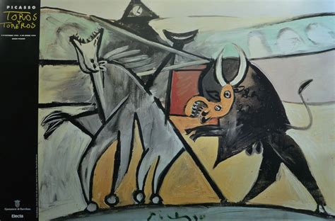 Pablo Picasso La Muerte Del Torero Cartel Original Exposición Toros Y Toreros En El Museu