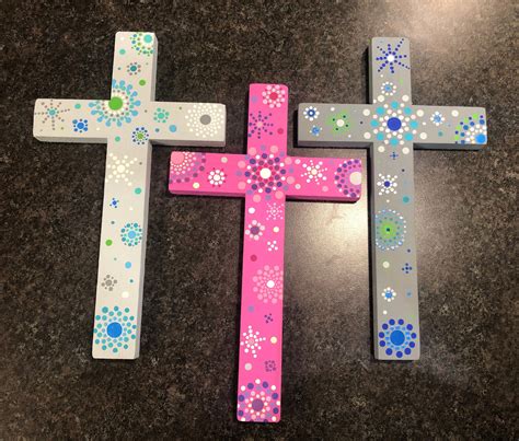Wooden Cross For The Wall Carefully Hand Painted With Multiple Etsy