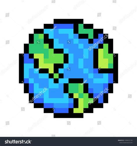 Pixel Art Retro Arcade Game Planet Earth Vector Image Pixel Art Images