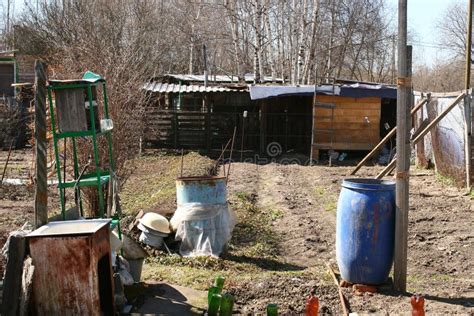 Backyard Decayed Russian Village Stock Image Image Of Farm Moscow