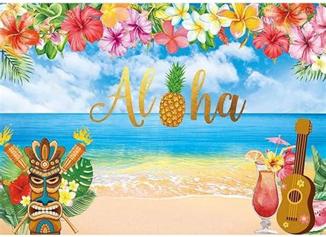 Amazon Com Allenjoy X Ft Summer Aloha Luau Party Backdrop For