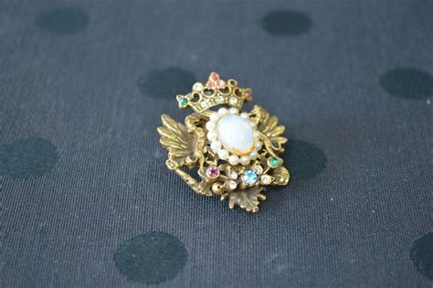 Coro Faux Moonstone And Faux Seed Pearl Brooch Pin From Ajax Vintage
