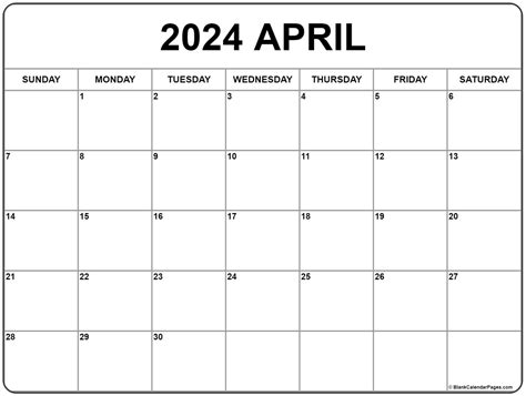Printable Calendar 2024 April Good Calendar Idea