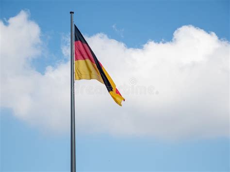 German Flag Flying Over Reichstag Bundestag Stock Image Image Of Sign