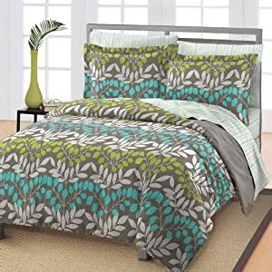 Yellow and gray comforter sets. Amazon.com - Loft Style Leaves Comforter Sheet Set, Multi ...
