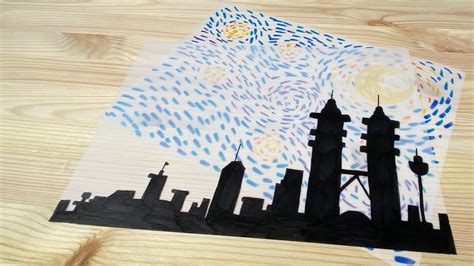 How To Teach Layered Silhouette Cityscape On Tracing Paper Drawing