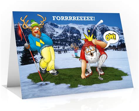 Golf Christmas Cards 18 Card Pack Funny Golfing Cards Etsy