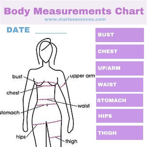 Body Measurements Chart To Help You Measure Your Results Accurately Simple And Easy To Use