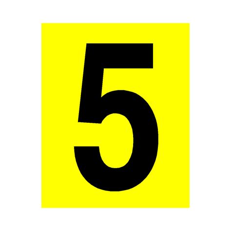 Yellow Number 5 Sticker Safety Uk