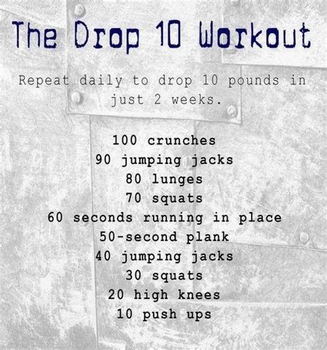 The Drop 10 Workout 10 Pounds In 2 Weeks Drop 10 Workout Health